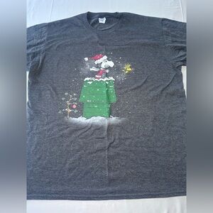 Christmas Eve Flying Ace- Snoopy Gray T-Shirt Size XL